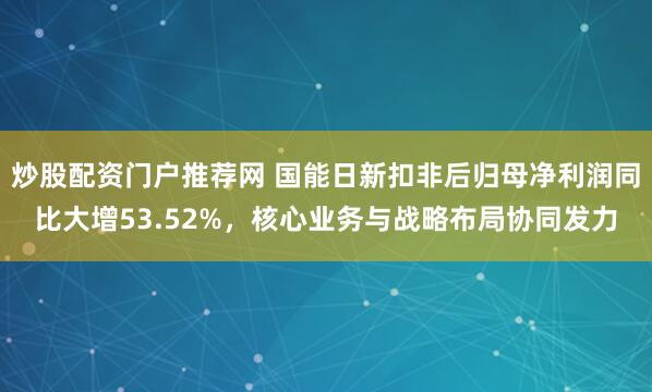 炒股配资门户推荐网 国能日新扣非后归母净利润同比大增53.52%，核心业务与战略布局协同发力