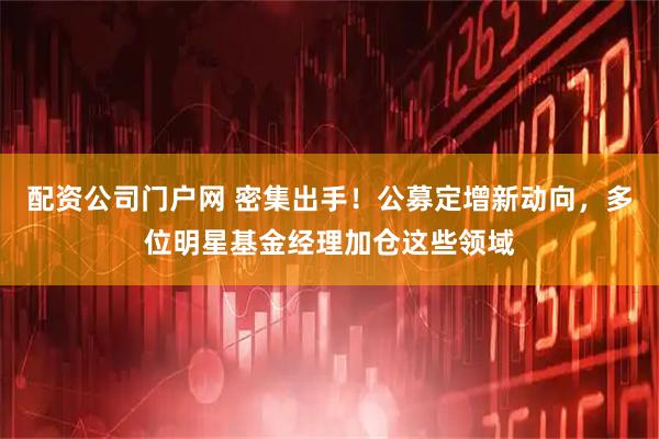 配资公司门户网 密集出手！公募定增新动向，多位明星基金经理加仓这些领域